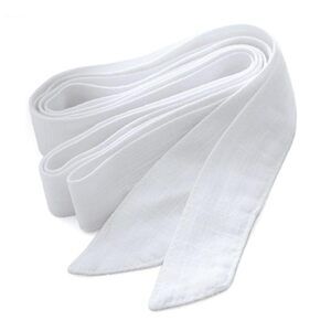 7533 Women Linen Cotton Sash Belt Waistband Lace Up Plain (white,1x
